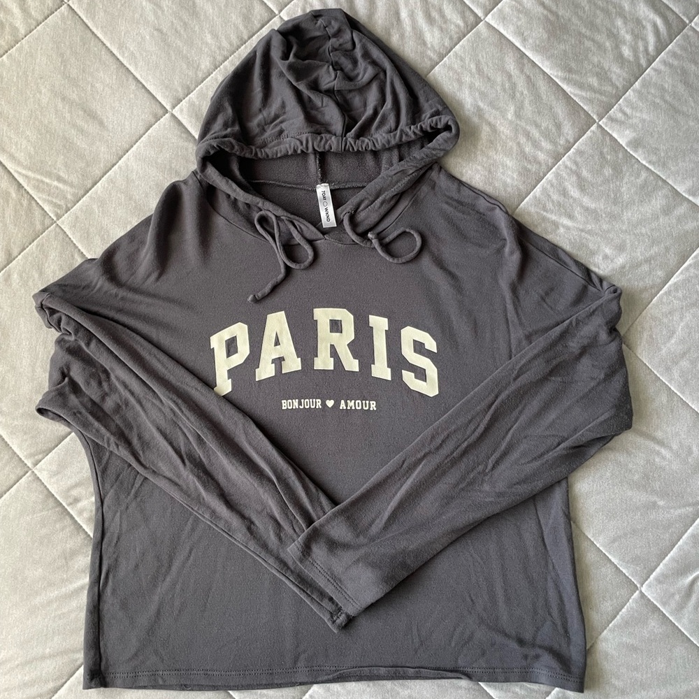 Ultra Thin and Ultra Soft Gray Paris Hoodie